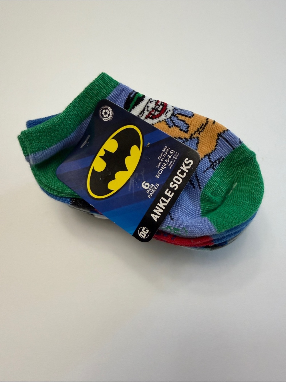 DC Marvel Kids Ankle Socks size Small/Child (4.5-8.5)